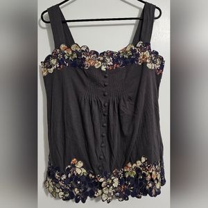 Anthropologie Little Yellow Button tank